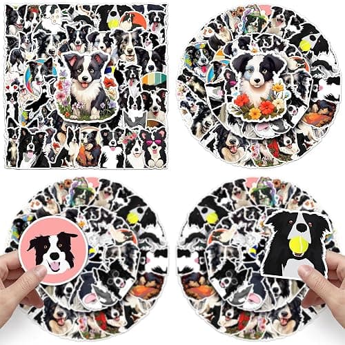 OTYSLIU Border Collie Sticker 50 Pcs Cute Dog Party Favors Puppy Stickers for Food Bowls Doghouse Decals Waterproof thumbnail 6