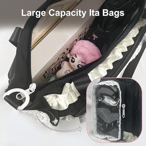 KJEYOB Ita Bag,DIY Clear Pin Display Bag with Insert and Accessories,Anime Kawaii Ita Crossbody Purse,Women Y2K Shoulder Bags thumbnail 4