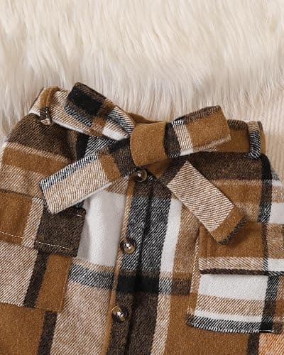Coaturi Toddler Girl Clothes Sets: Long Sleeve Ribbed Tops Button Mini Skirts Set Fall Winter Outfits for Toddler 2-7 Years thumbnail 6