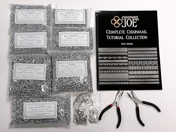 Complete Chainmail Kit - 20 Weave Tutorial Book, 23,000+ Rings(Over 4 Pounds), Clasps, and Tools thumbnail 3