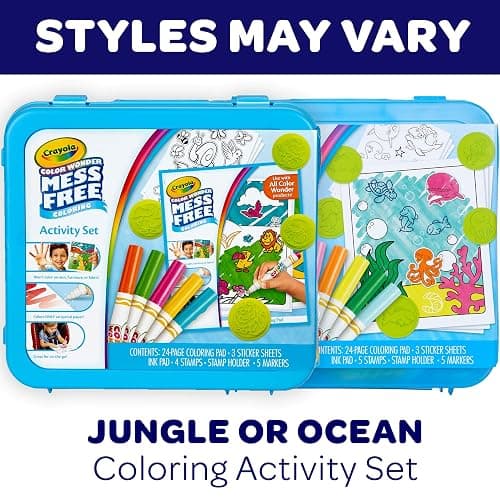 Crayola Color Wonder Mess Free Coloring Activity Set (30+ Pcs), Holiday & Christmas Gift for Toddlers, Travel Art Kit with Markers, Stamps, and Stickers, Ages 3+ thumbnail 3