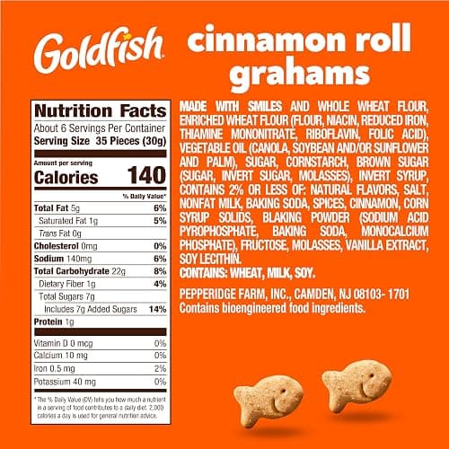 Goldfish Grahams Cinnamon Roll Baked Snack Crackers, 6.6 Oz Bag thumbnail 2
