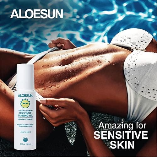ALOESUN Organic Coconut Tanning Oil Spray Infused with Organic Lavender Oil | Natural Deep Tanning Accelerator | Moisturizing & Hydrating Tan | Non-Greasy | Vegan & Cruelty-Free | Travel Size 3.4 Oz | Organic, Coconut, Non-Greasy, Vegan, Cruelty-Free thumbnail 3