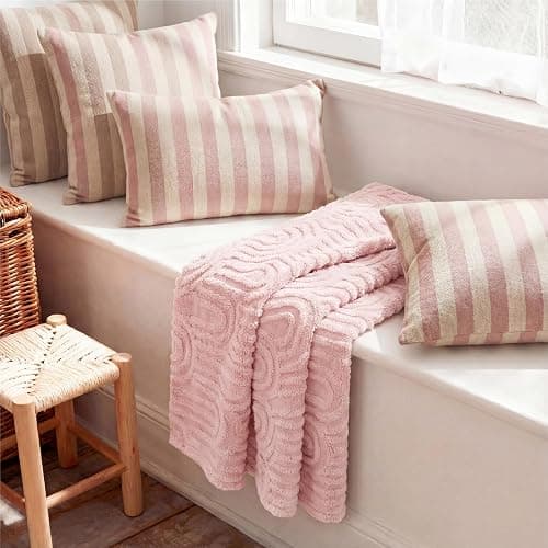 Bedsure GentleSoft Pink Throw Blankets for Women - Super Soft Cozy Christmas Blankets for Girls, Fluffy Fleece Throw for Couch, Pink Christmas Decor Aesthetic Gifts for Women, 50x60 Inches thumbnail 2