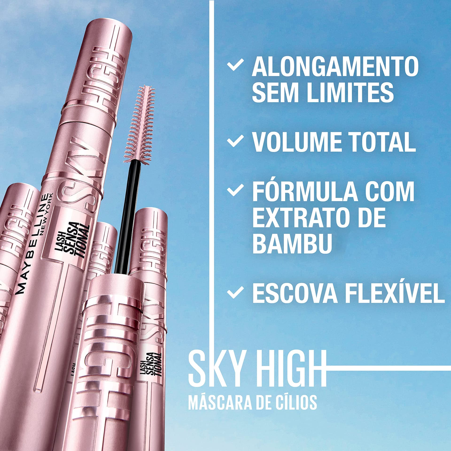 Maybelline Ny Máscara de Cílios Lash Sensational Sky High Lavável Preto 7,2ml thumbnail 3