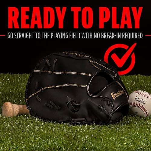 Franklin Sports Field Master Baseball + Softball Glove - Field Master Adult + Youth Baseball + Softball Mitt - Men's + Women's Gloves - Right Hand Throw thumbnail 6