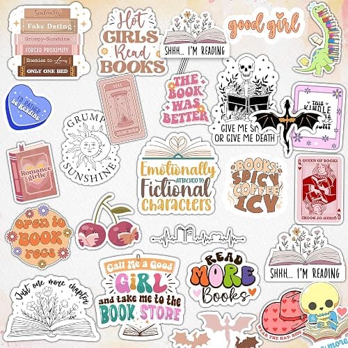 120 PCS Romance Book Stickers for Kindle, Bookish Sticker Pack for Readers Adult Spicy Booktok Vinyl Decals for Laptop IPAD Reader Water Bottle Girls Waterproof thumbnail 5