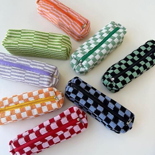 SURBEAV Pencil Case Pen Case Office College School Storage Bag Pouch Holder Box Organizer Makeup Pouch Cosmetic Bag Aesthetic Cute Pencil Case for Girls Boys Kids (Green + White) thumbnail 7