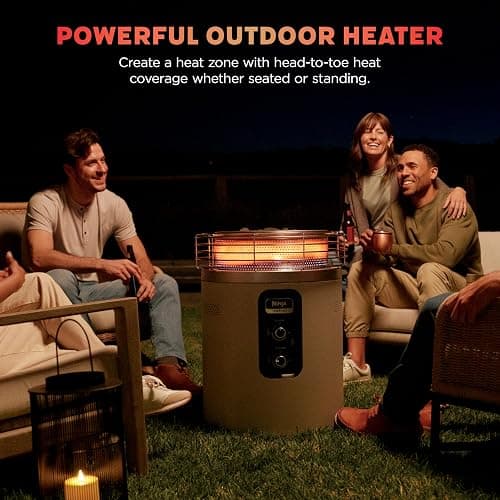 Ninja Fireside360™ Outdoor Heater & Fire Pit | 3 Modes: Flame, Heat, Flame & Heat | Portable for Patio, Deck, Camping, Beach | Easy Control Smokeless Flames | Push to Start Ignition | Stone | OF101ST thumbnail 9