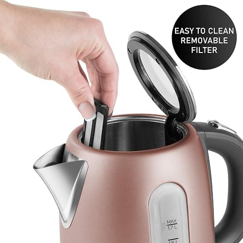 Sencor SWK1775RS 1.7L Stainless Steel Electric Kettle with Lid Safety Lock, Rose thumbnail 4