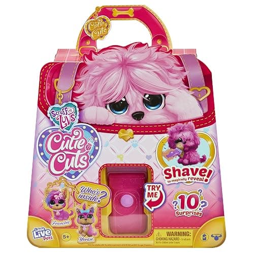 Little Live Scruff-A-Luvs Cutie Cuts: Shave, Reveal and Style, Plush Rescue Pet - Pink Puppy - Image 1