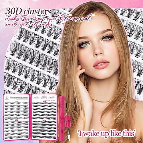 Waltz Lash Clusters Kit - Lash Clusters Lash Extension Kit with Bond and Seal Eyelash Cluster 20D30D40D50D-0.07D Cluster Eyelash Extensions Eyelash Extension Kit DIY at Home - Waltz thumbnail 10