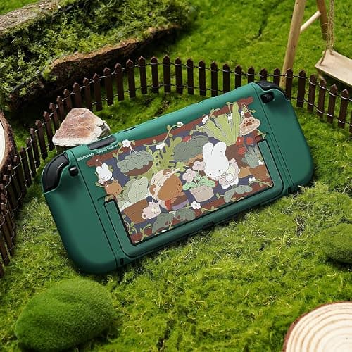 GeekShare Protective Shell Compatible with Switch 2, Kawaii Cartoon Dockable Case for Switch 2, Anti-Scratch and Shock-Absorption Design Cover Skin - Bunny Garden thumbnail 7