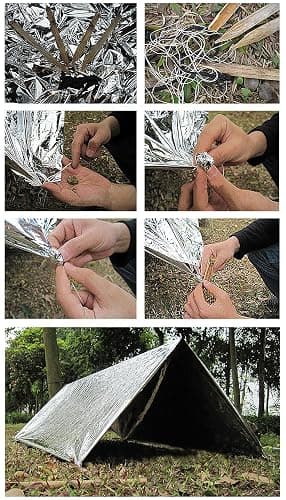 MIXIAO Emergency Foil Thermal Blanket shelter Survival Reflective Blankets | (Pack of 25) 210 x 160 cm (82" x 63") Perfect for Outdoors, Hiking, Survival, Marathons or First Aid thumbnail 7