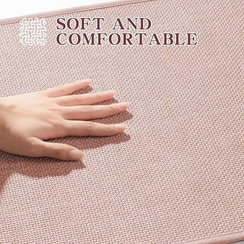 *BOUGHT* Bathroom Rugs Mat 24x17, Ultra Thin Non Slip Bath Mat Small Quick Dry Absorbent Bath Mat for Bathroom Floor, (Pink, 24"x17") thumbnail 5