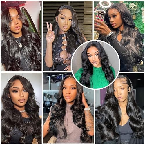 Body Wave Bundles Human Hair 14 16 18 Inch 100% Unprocessed Brazilian Virgin Human Hair Weave Bundles Hair Weft Body Wave Hair Extension for Black Women Natural Black thumbnail 7