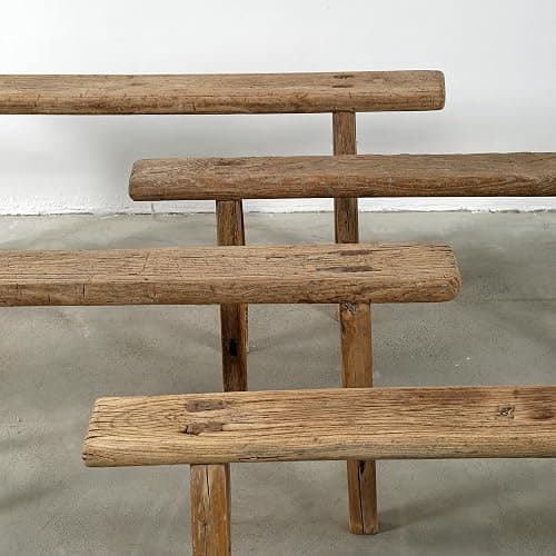 Artissance Handmade Wooden Entryway Bench, Vintage Noodle Bench for Living Room, Bedroom, or Entryway, End of Bed Bench, Weathered Natural Wood Bench Indoor Farmhouse Decor thumbnail 13