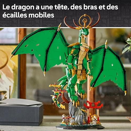 LEGO Ninjago Le Dragon Gardien - Maquette de Figurine de Dragon Articulée - Minifigurine de Maître WU & Présentoir Pittoresque Imitation Roche - Cadeau pour Garçon dès 14 Ans 71847 thumbnail 5