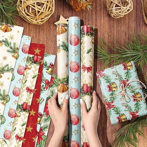 Anor Wishlife Christmas Wrapping Paper,Xmas Wrapping Paper Roll,Holiday Wrapping Paper,20 * 27inch Christmas Party Decorations for Office,Home,Classroom(12pcs) thumbnail 2