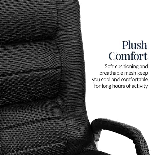 Best Choice Products Swivel Gaming Chair 360 Degree Multipurpose Floor Chair Rocker for TV, Reading, Playing Video Games w/Lumbar Support, Armrest Handles, Adjustable Foldable Backrest - Black/Black thumbnail 5