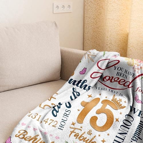 Ruvinzo 15 Year Old Girl Gifts, Gifts for 15th Girls, Sweet 15th Birthday Gifts for Teen Girls, 15 Year Old Girl Unique Gift Ideas, Cool Birthday Gifts Blanket 60” x 50” thumbnail 4