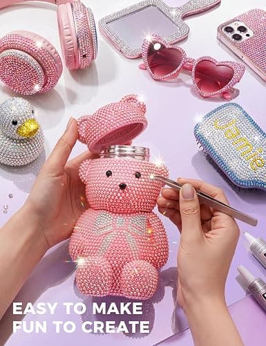 Flatback Rhinestones for Bedazzling Kit with Glue, for Nail Gems and Charms | 3mm, 40 Colors, Diamond Art Accessories with B7000 Glue, Nail Art Tools, DIY Crafts, for Phone Cases, Tumblers & Clothes thumbnail 5