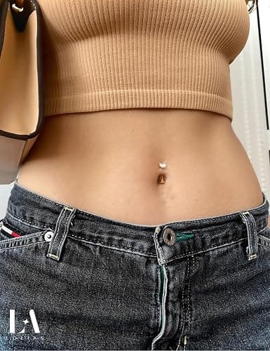 LOLIAS Gold Belly Button Ring - 14G Surgical Stainless Steel Belly Rings Hypoallergenic Clicker Belly Button Piercings for Women CZ Dangle Belly Button Rings Navel Piercing Pack Silver/Gold thumbnail 4