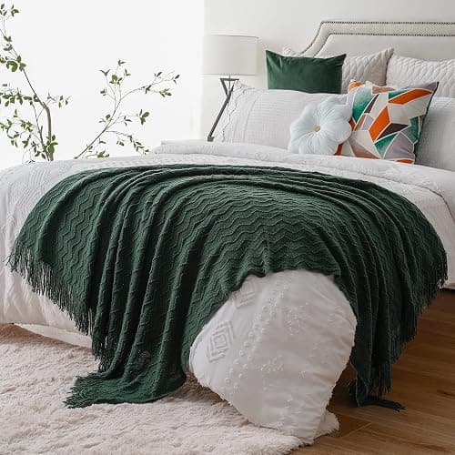BATTILO HOME Christmas Green Throw Blanket for Couch, Forest Green Throw Blankets, Christmas Decorative Throw Blanket for Sofa Bed, Christmas Decor, 50"x60" thumbnail 7