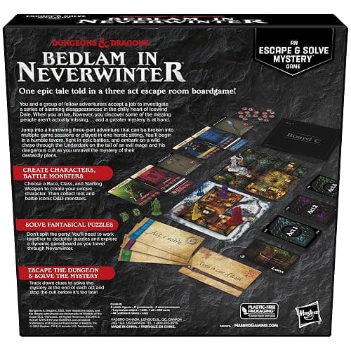 Hasbro Gaming Dungeons & Dragons: Bedlam in Neverwinter Board Game, Escape Room, Cooperative Strategy Games for Ages 12+, 2-6 Players, 3 Acts Approx. 90 Mins Each (Amazon Exclusive) thumbnail 3