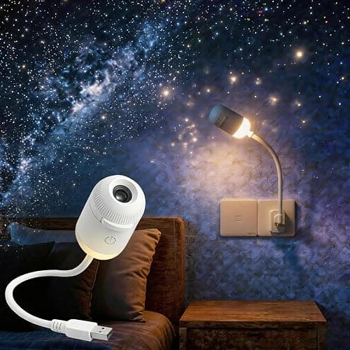Galaxy Starry Sky Night Light Projector, 2-in-1 Portable with 12 Projection Films, 360° Adjustable Brightness Control Eye‑Caring LED Night Light for Kids Adults Bedroom Home Ceiling Car Decor Gift - Image 1