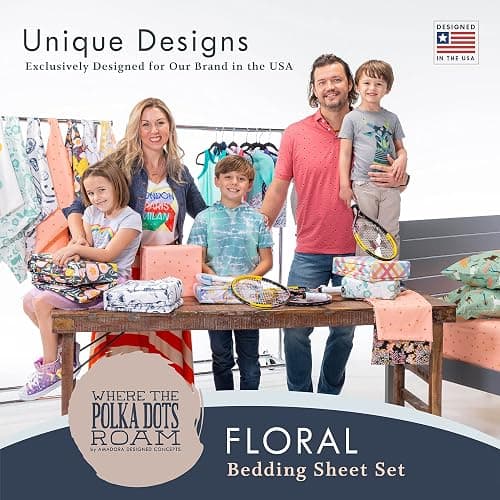Where The Polka Dots Roam WTPDR Dark Floral Sheets King Size, Super Soft Wrinkle Resistant Bedding Set for Boho Room Décor, Premium Floral Printed King Bed Sheets for Girls, Teens and Master Bedrooms thumbnail 9