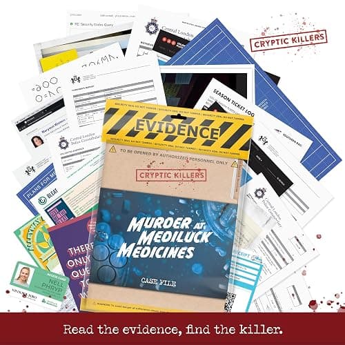 Cryptic Killers Unsolved Murder Mystery Game - Cold Case Files Investigation Detective Evidence & Crime File - Individuals, Date Nights & Party Games- Murder at Mediluck Medicines thumbnail 6