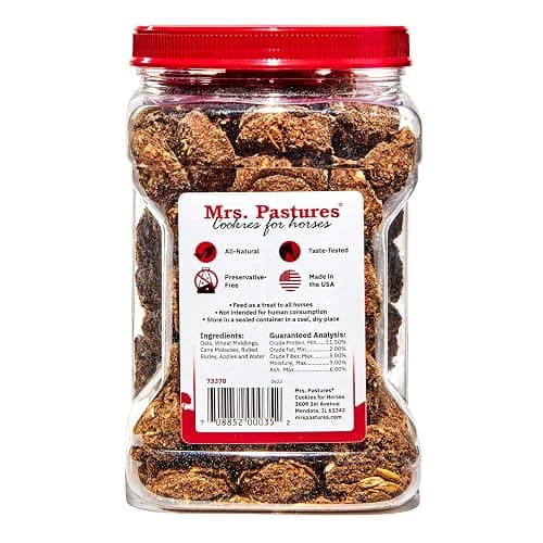 Mrs Pastures Cookies and Treats for Horses - Premium Horse Treats - Made with Apples, Oats, and Rolled Barley - Preservative Free - All Natural Ingredients - No Corn or Soy - Made in USA - (32oz Jar) thumbnail 2