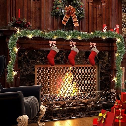 Dazzle Bright 50 FT Pre-lit Christmas Green Garland, 150 LED Lights Lighted Artificial Pine Garlands, for Indoor Outdoor Christmas Decor Holiday Wedding Decoration thumbnail 4