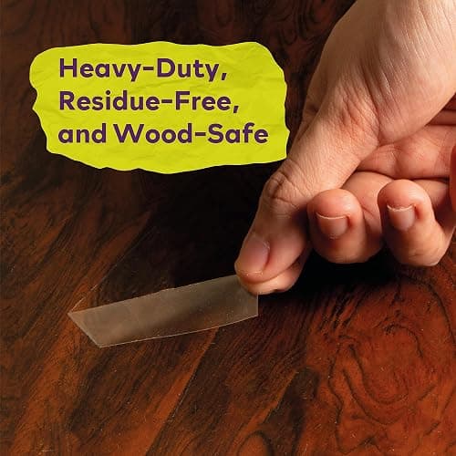 ATack Clear Double-Sided Tape, Easy Tear by Hand, 2 Inches x 30 Yards, Wall Safe Heavy Duty Double Sides Self Sticky Wall Fabric Tape for Wood Templates, Furniture, Leather, Curtains and Craft thumbnail 4
