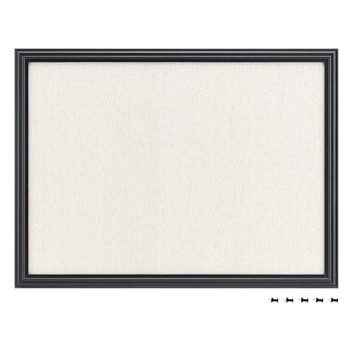 Navaris Framed Linen Bulletin Board - 17 x 23 inches Fabric Jewelry Organizer Pinboard for Wall Memory Memo Pin Board - Linen with Frame thumbnail 7