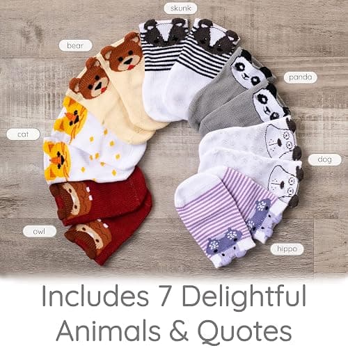 ZIRI & ZANE Baby Sock Gift Set - 7 Unique Pairs, Cute & Funny Unisex Newborn Gifts for Baby Showers & Registries thumbnail 5