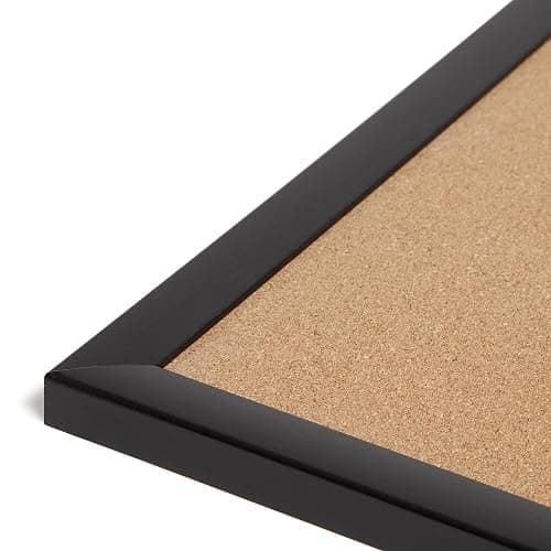 U Brands Cork Bulletin Board, 17" x 23", Black Wood Frame thumbnail 5