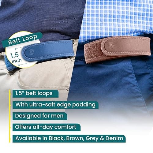 BeltBro Pro for Men and Women Elastic No Buckle Invisible Belt Patented Metal Free TSA Soft Adjustable Side Tactical Belt thumbnail 5