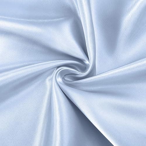 SiinvdaBZX 3-Piece Set Satin Twin XL Fitted Sheet & 2 Pillowcase, Baby Blue Silky Soft Fitted Bottom Sheet Twin Extra Long Bed Sheets, Wrinkle Free, Fade Resistant (Deep Up to 15") thumbnail 7