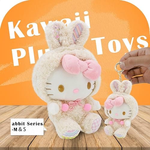 COAQAC Kawaii Cartoon Bunny Cross-Dressing Series Plush,Rabbit Stuffed Cute Soft Doll Toys, Plush Pillow Stuffed Animals Toy Birthday Gifts for Girls Kids (Large) thumbnail 7