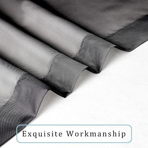 OWENIE Black Sheer Curtains, Sheer Curtains 84 inch Length 2 Panels Set, Rod Pocket Voile Fimly Sheer Drapes for Living Room/Bedroom, 2pcs, Each 42" W x 84" L, Black thumbnail 8