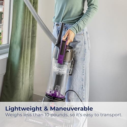 Bissell CleanView Compact Turbo Upright Vacuum with Quick Release Wand, Full Size Power, Compact Size for Apartments & Dorms, 3437F thumbnail 4