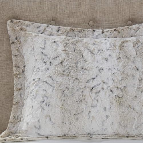 Madison Park Zuri Faux Fur Comforter Set, Full/Queen, 4 Piece, Snow Leopard | All Season, Ultra Soft, Bedding for Bedroom, Striped Pattern, Quilted, Plush, OEKO-TEX Certified thumbnail 7