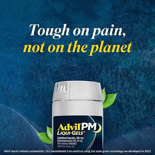 Advil PM Liqui-Gels Pain Reliever and Nighttime Sleep Aid, Pain Medicine with Ibuprofen for Pain Relief and Diphenhydramine HCL for a Sleep Aid - 40 Liquid Filled Capsules - Back to College - Liqui Gels thumbnail 10