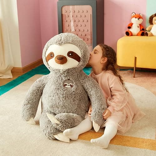 IKASA Large Sloth Stuffed Animal Plush Bradypode Toy for Children (Gray, 30 inches) thumbnail 3