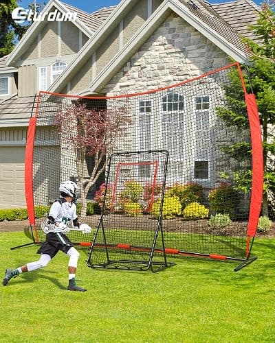 Sturdum 12x9/16x10/20x10ft Barricade Backstop Net, Ball Sports Barrier Netting, Protection Screen for Baseball Softball Lacrosse Soccer Hockey Training for Backyard with Carry Bag thumbnail 6