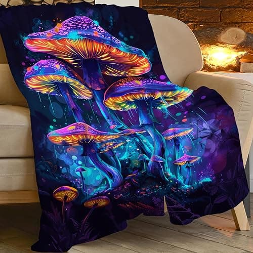Mushroom Throw Blanket Mushroom Stuff Gifts for Kids Girls Boys Adults Women Man Soft Cozy Warm Plush Fluffy Fuzzy Fleece Blanket Decor 40''X50'' thumbnail 8