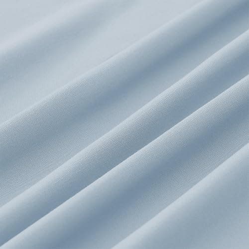 Modern Threads Soft Microfiber Solid Sheets - Luxurious Microfiber Bed Sheets - Includes Flat Sheet, Fitted Sheet with Deep Pockets, & Pillowcases Blue Mist Full thumbnail 4