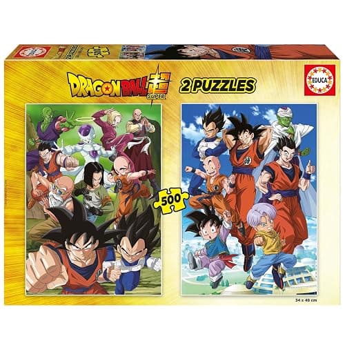 Educa - Dragon Ball | 2 Puzzlepackungen mit jeweils 500 Teilen. Messen: 34 x 48 cm. Beinhaltet die puzzlekleber FixPuzzle. Seit 11 Jahren (19915) - Image 1